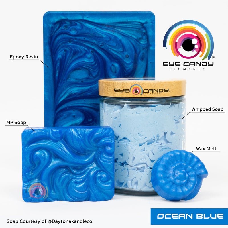 Eye Candy Pigments Premium Blue Mica Powder - Ocean Blue (50gr) - for Epoxy, Resin, Soap, Paint, Woodworking, Acrylic Pouring, Bath Bombs, Fishing Lures - DIY Arts and Crafts Additive - Image 2